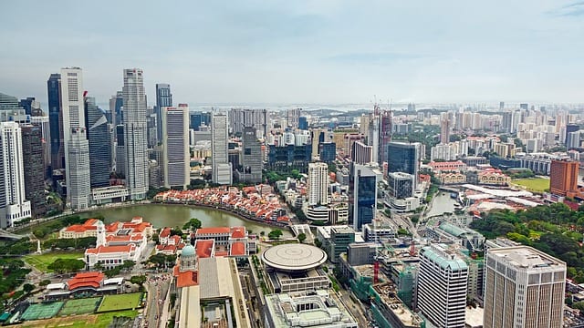 singapur der singapore river architektur